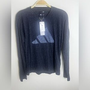 NWT Adidas Long Sleeve Speckled T Shirt Size Medium‎ Cotton Blend Lightweight